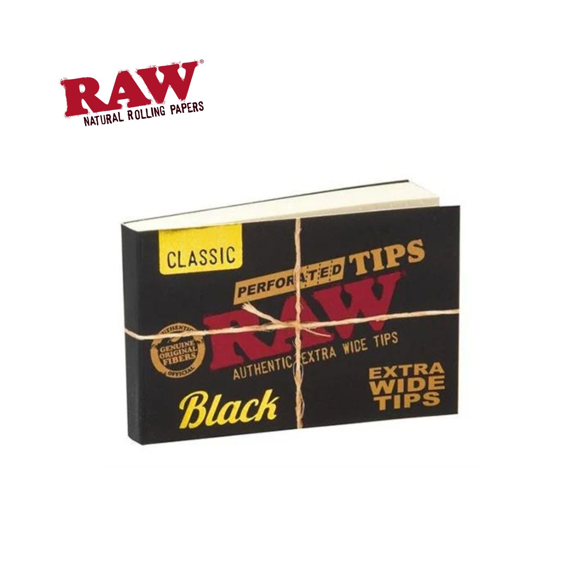 RAW Black Perforated Extra Wide Tips - 40 Tips – HighJack