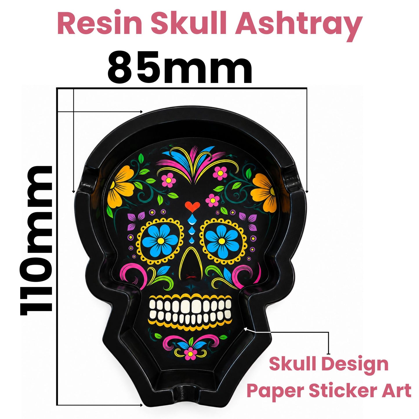 Sugar Skull Ashtray Dimension 