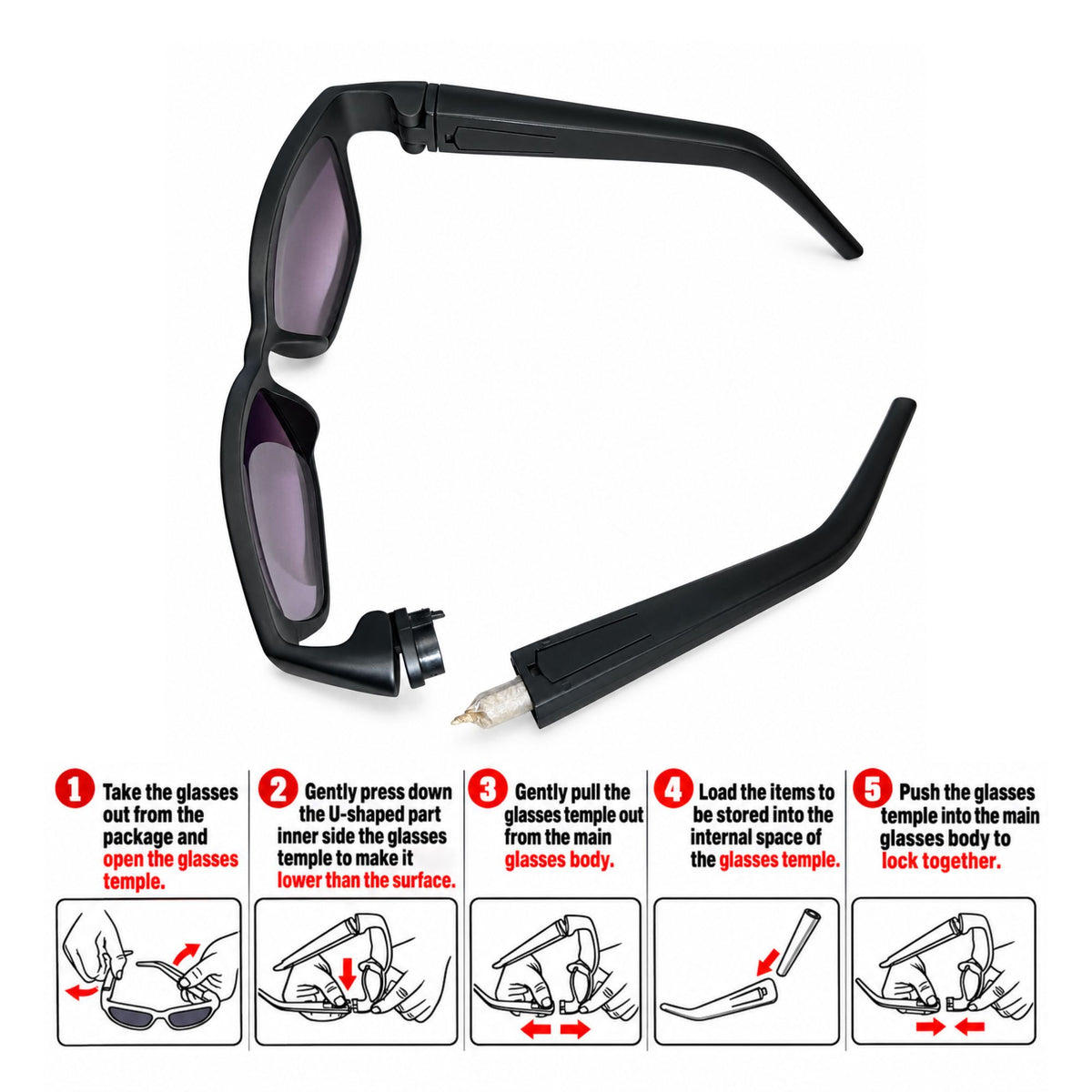 Sunglasses With Hidden Storage
