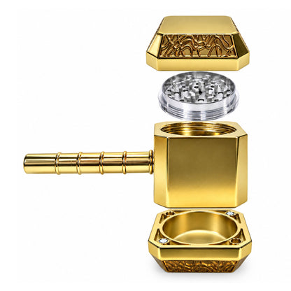 3 Part Thor Hammer Herb Crusher with smoking Pipe 