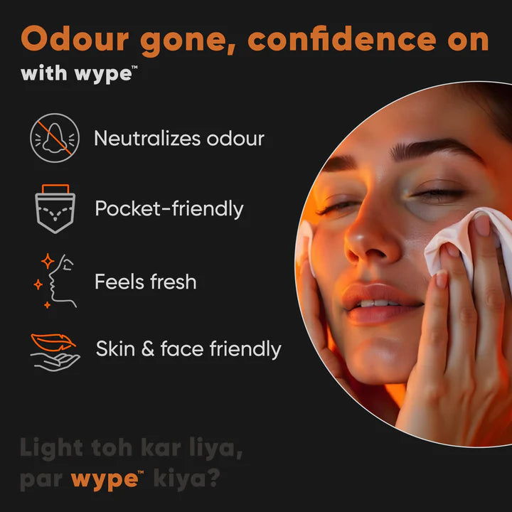 Wype Odor Neutralizing Wet Wipes - Pack of 10