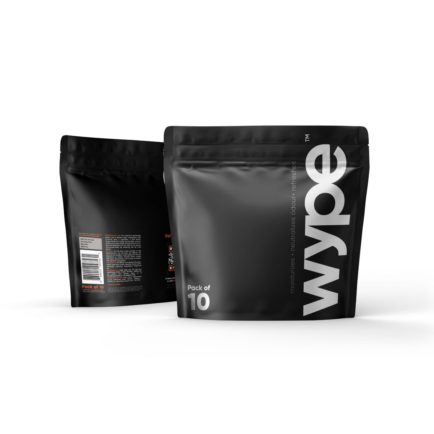Wype Odor Neutralizing Wet Wipes - Pack of 10