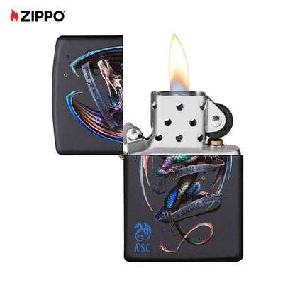 Anne Stokes Black Matt Zippo Lighter