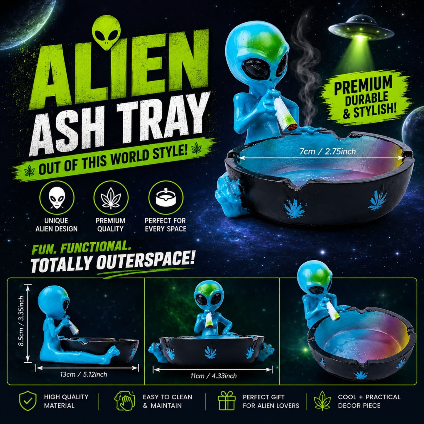 Alien Ashtray for table and desk 