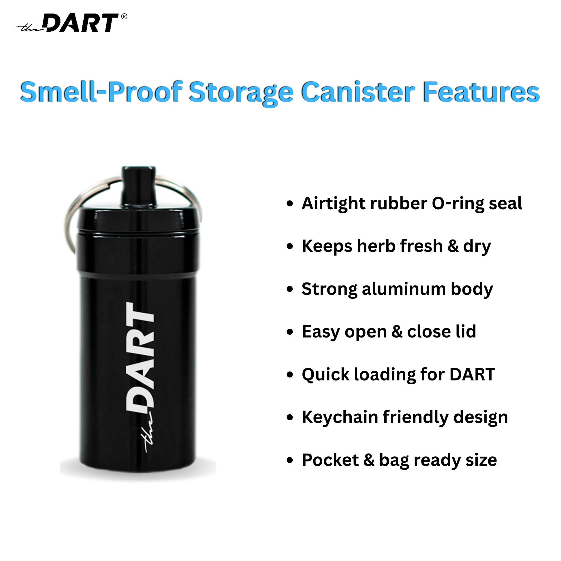 Smell-proof dart canister