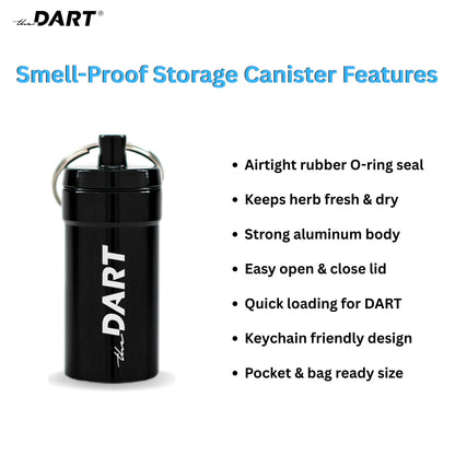Smell-proof dart canister