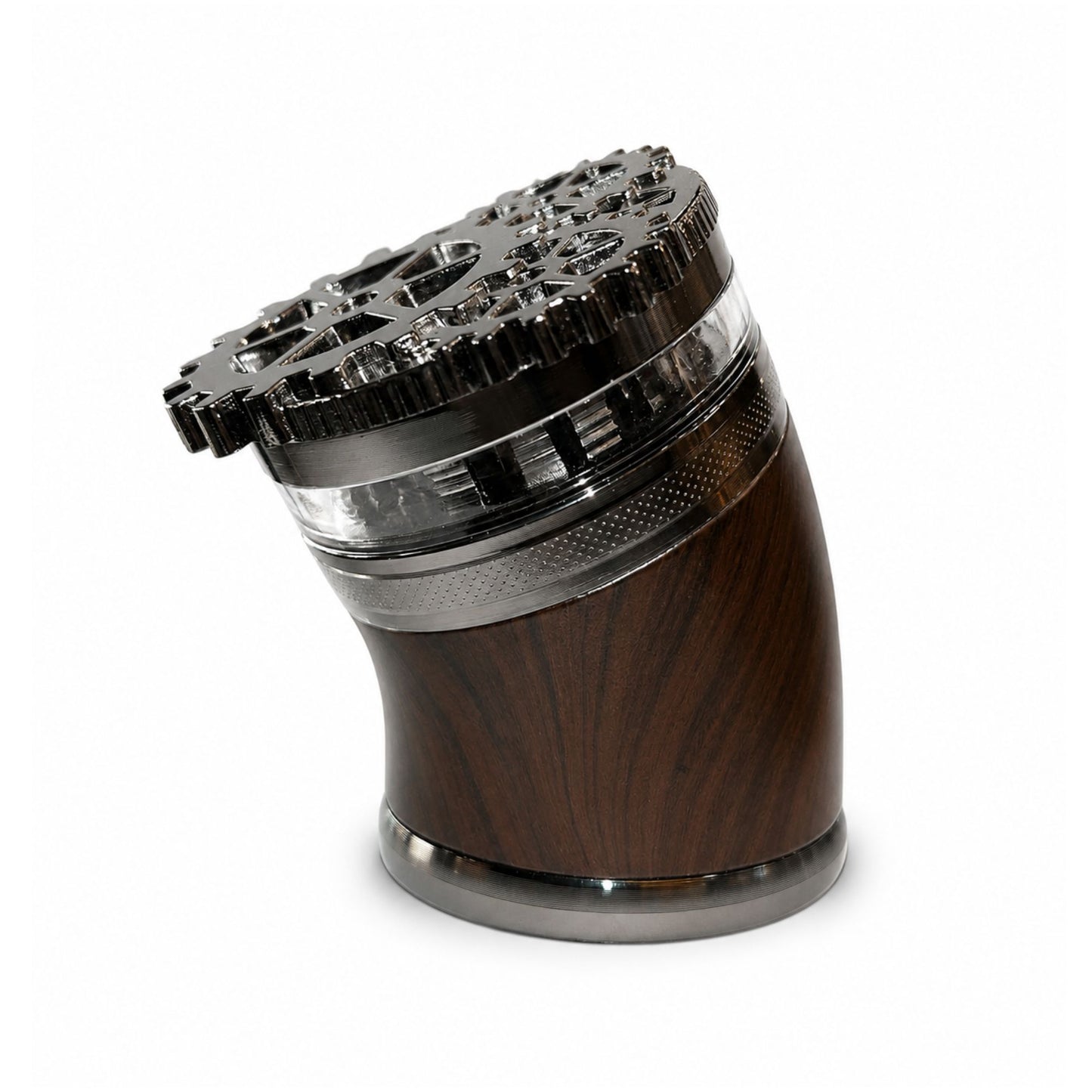 Gear Shape Wooden Grinder - Black Ice