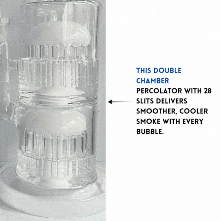 12-Inch Borosilicate Glass Percolator Bong | 4mm Double Percolator Bong For Clean Smoking