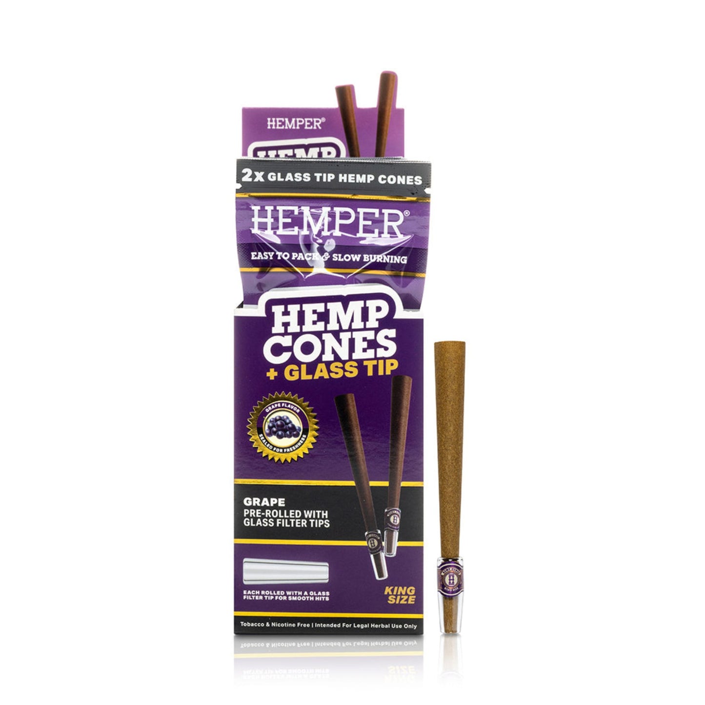 Hemper Pre-Rolled Hemp Cones With Glass Tips