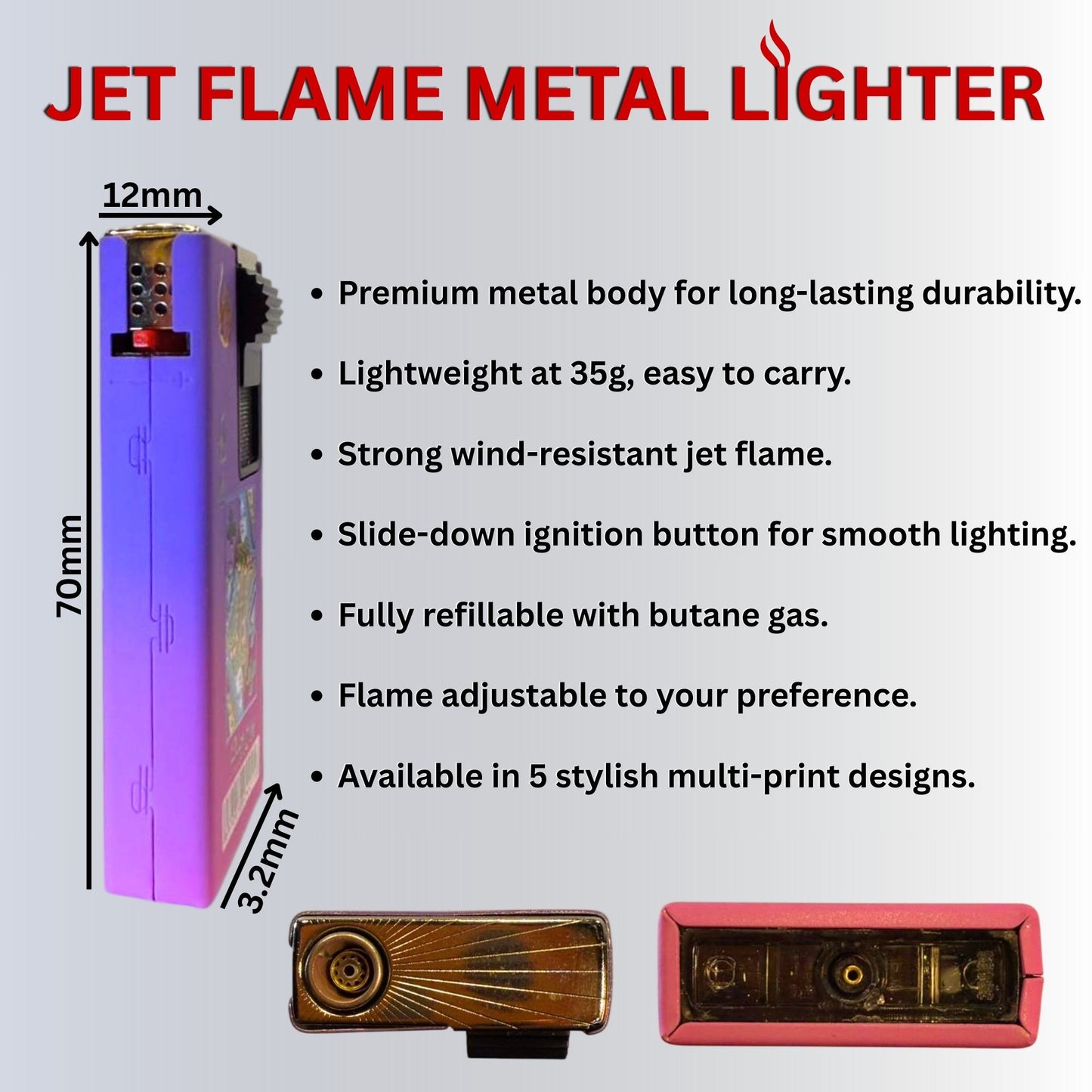 Jet Flame Metal Lighter