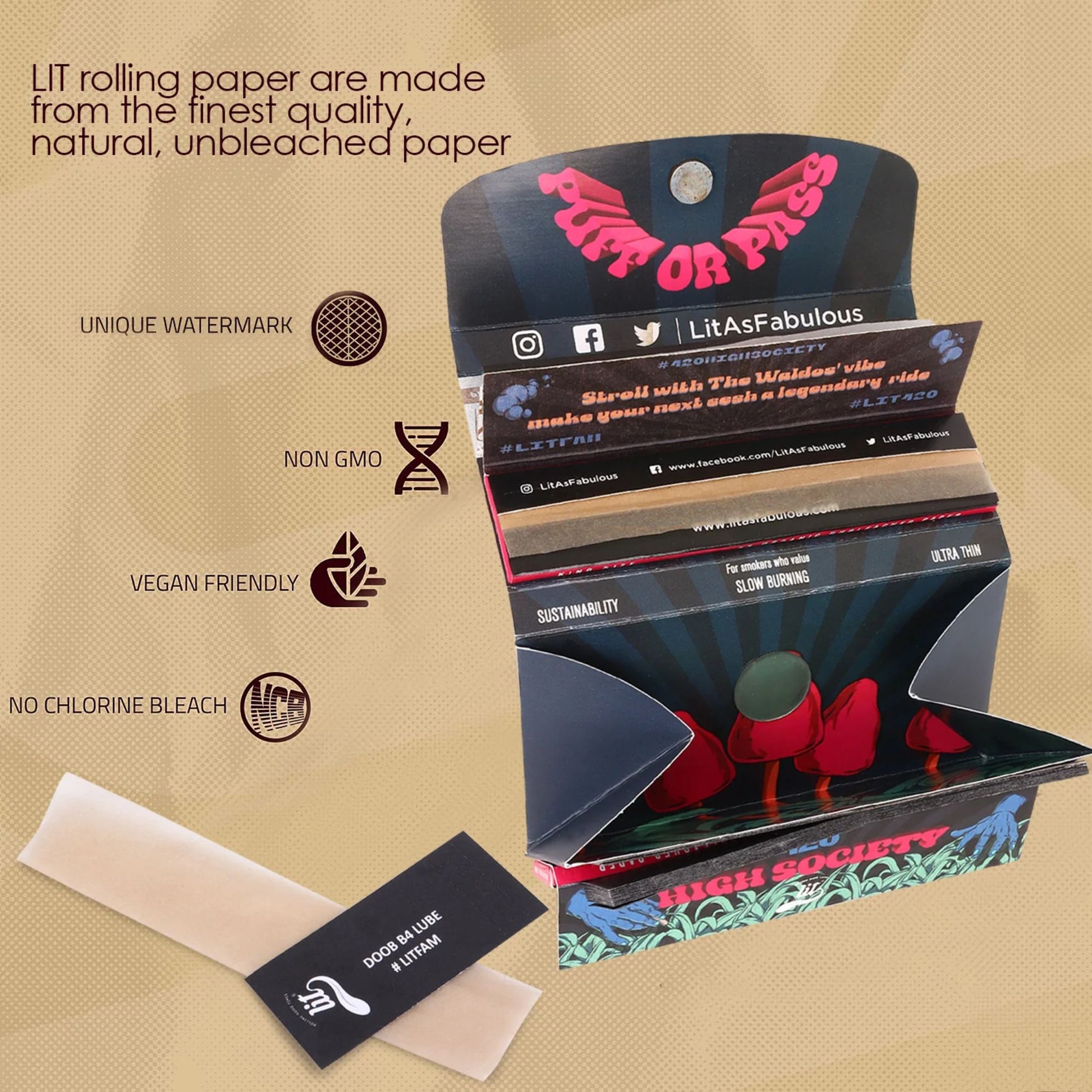 LIT Dou Ks Slim Rolling Paper With Tips