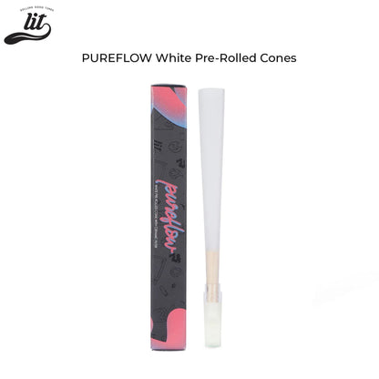 Lit Pureflow Preroll Cone- White