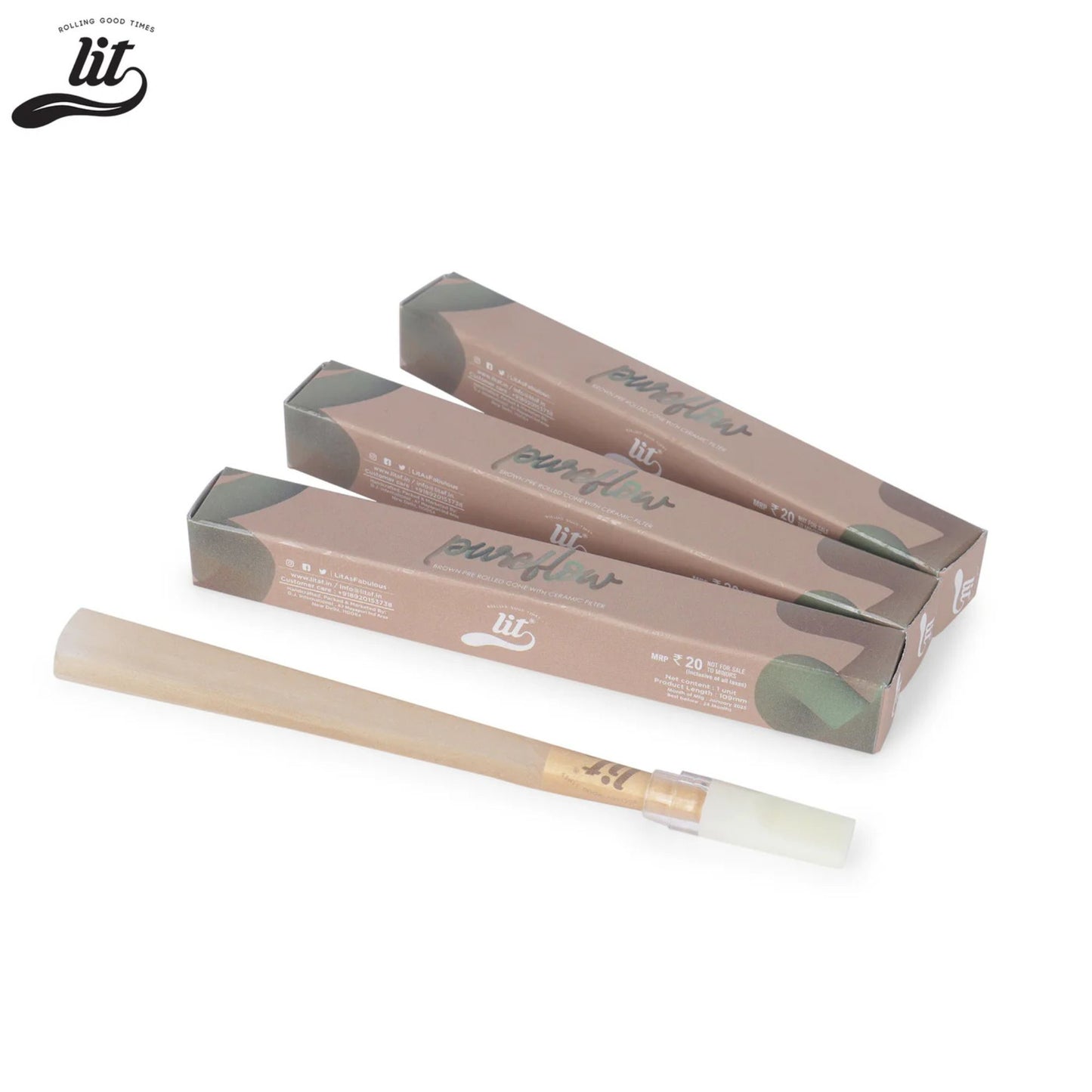 Lit Pureflow Preroll Cone With Filer Tips