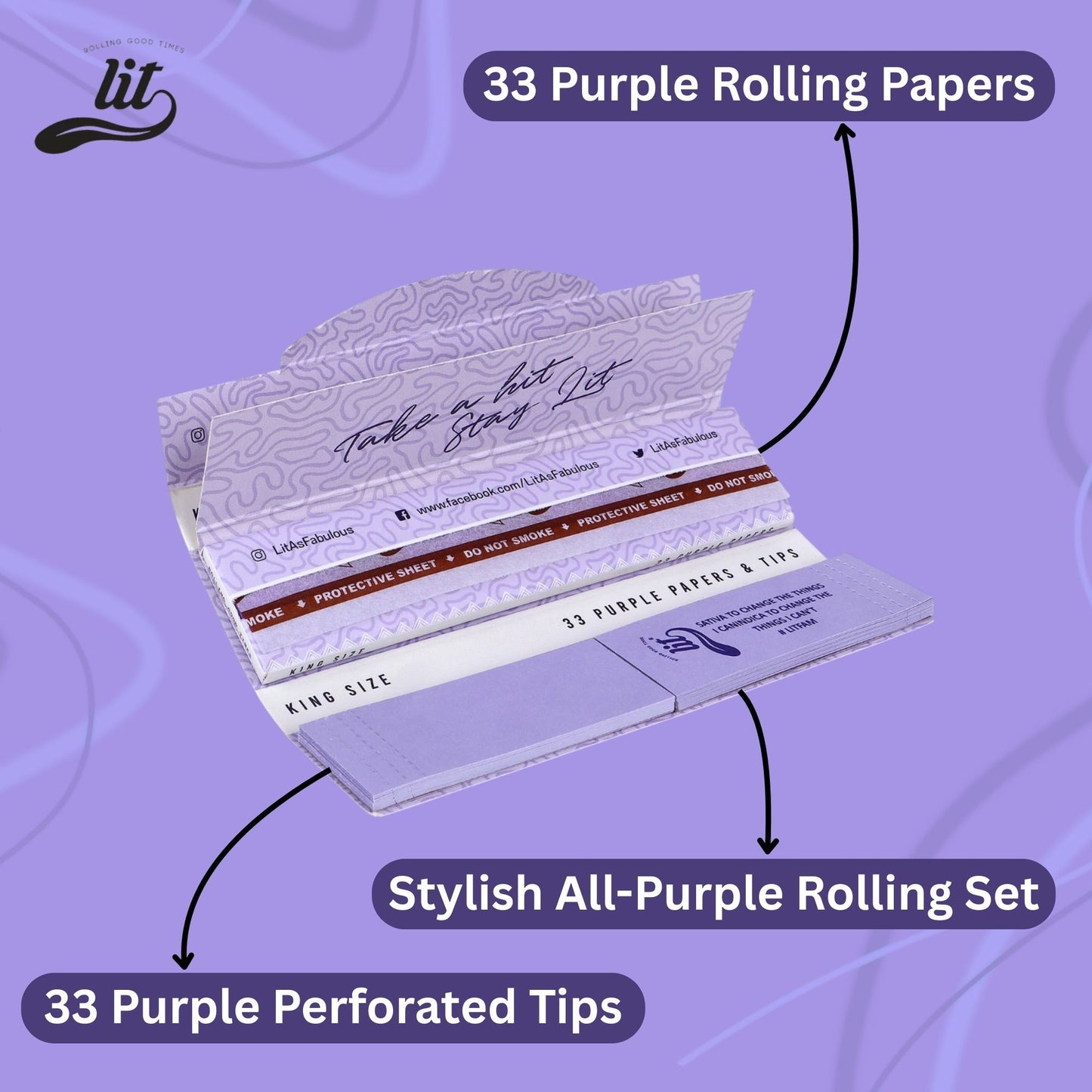 Rolling Paper Booklet- Purple