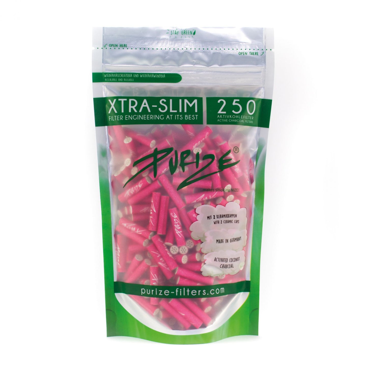 PURIZE XTRA Slim 5.9mm Filters Pack of 250 - Pink