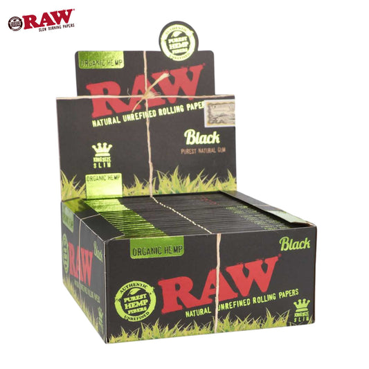 Raw Black Organic Hemp King Size Rolling Paper Full Box
