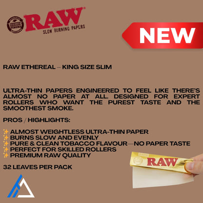 RAW Ethereal King Size Slim Rolling Paper