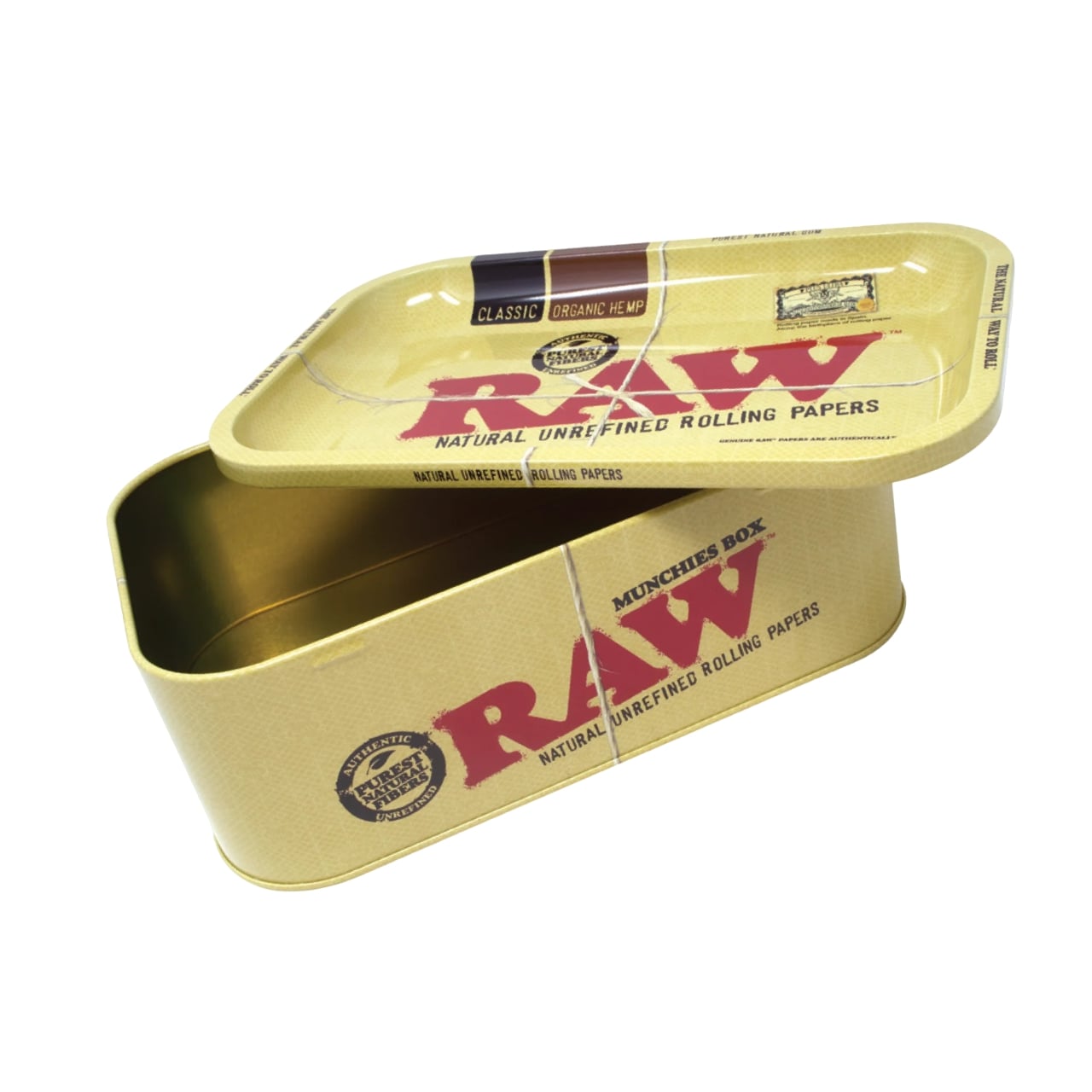 RAW Munchies Box with Rolling Tray Lid Open