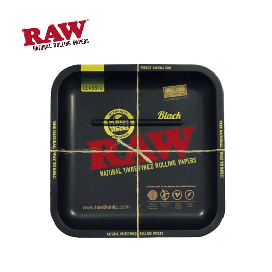 RAW Black Square Metal Rolling Tray - Small