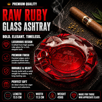 Premium Raw Glass Cigar Ashtray 