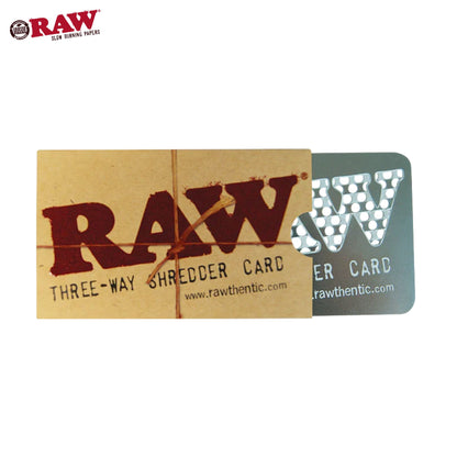 Raw Three-Way Shredder Metal Card | Tobacco Herb Crusher Card