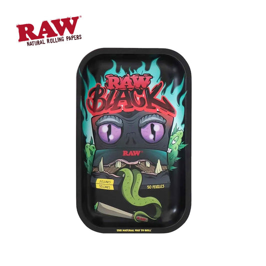 RAW Matte Black Monster Metal Rolling Tray - Small