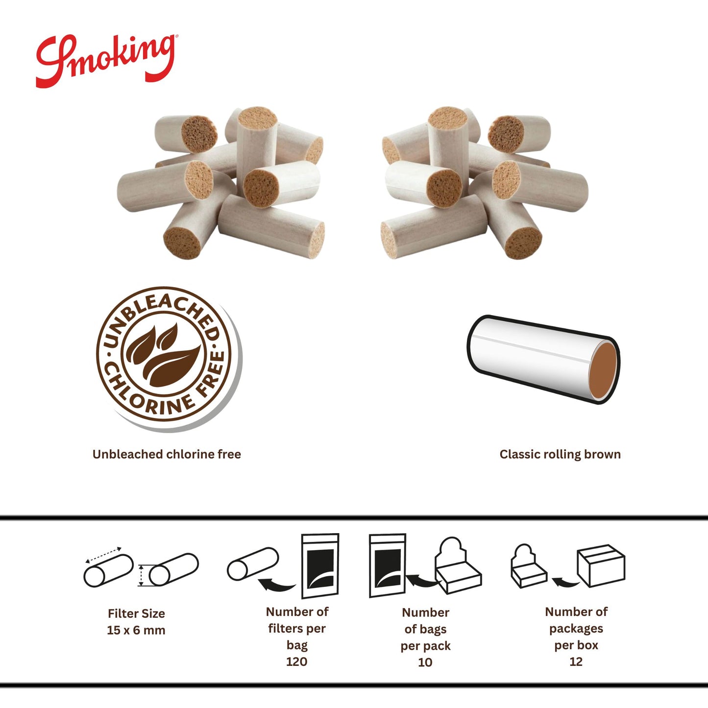 Smoking Brown Filters - 6mm