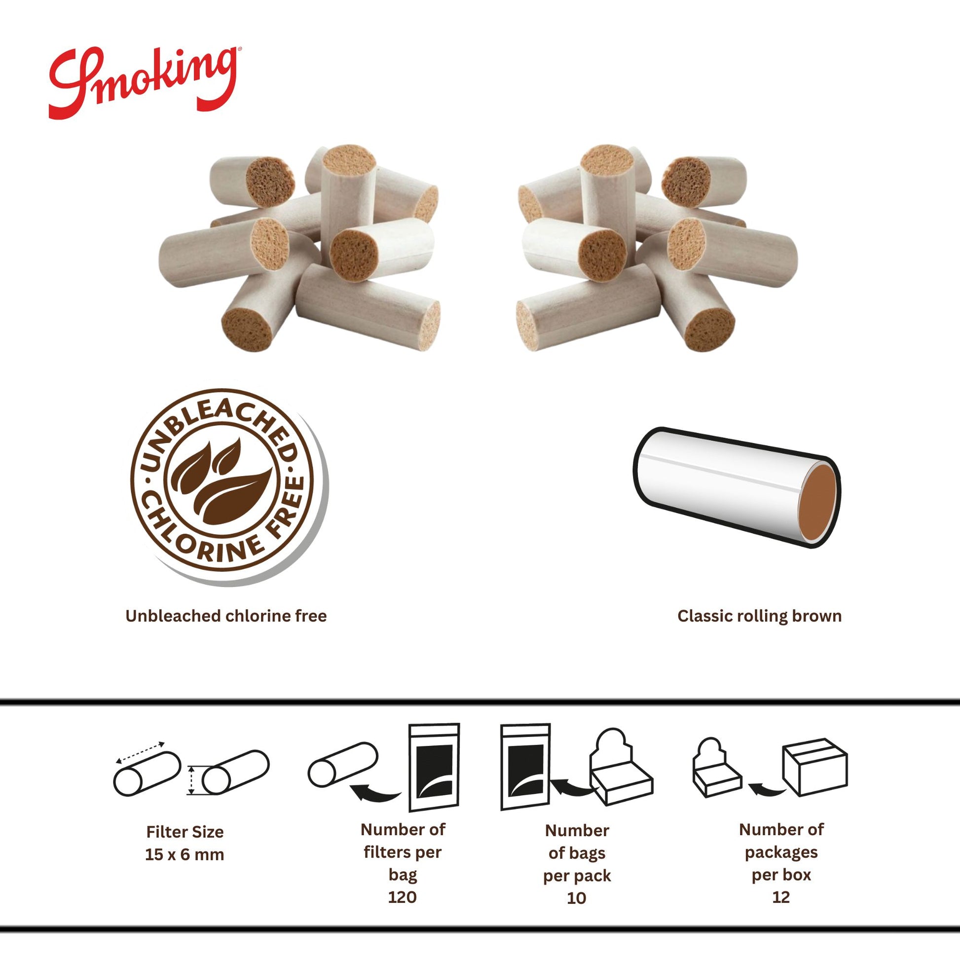 Smoking Brown Filters - 6mm