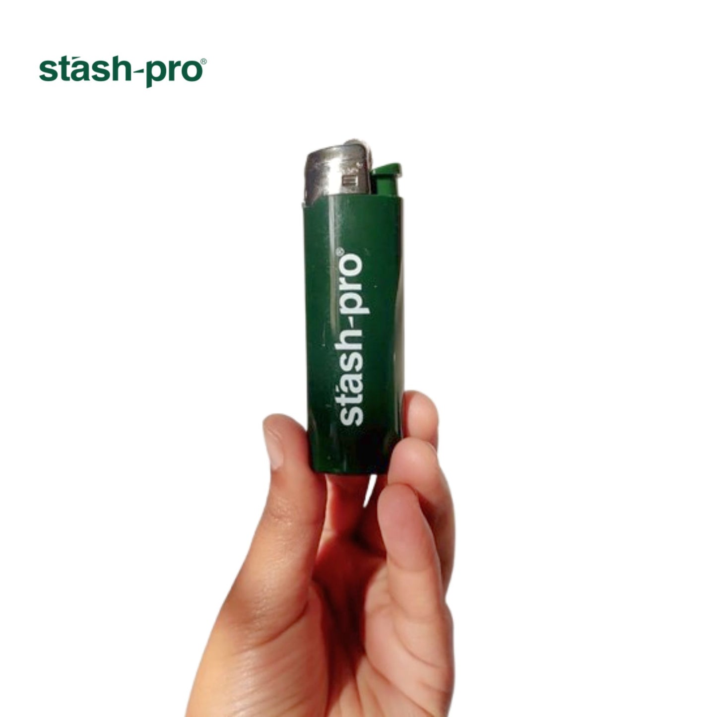 Stash-Pro Glossy Flint Lighter - Green