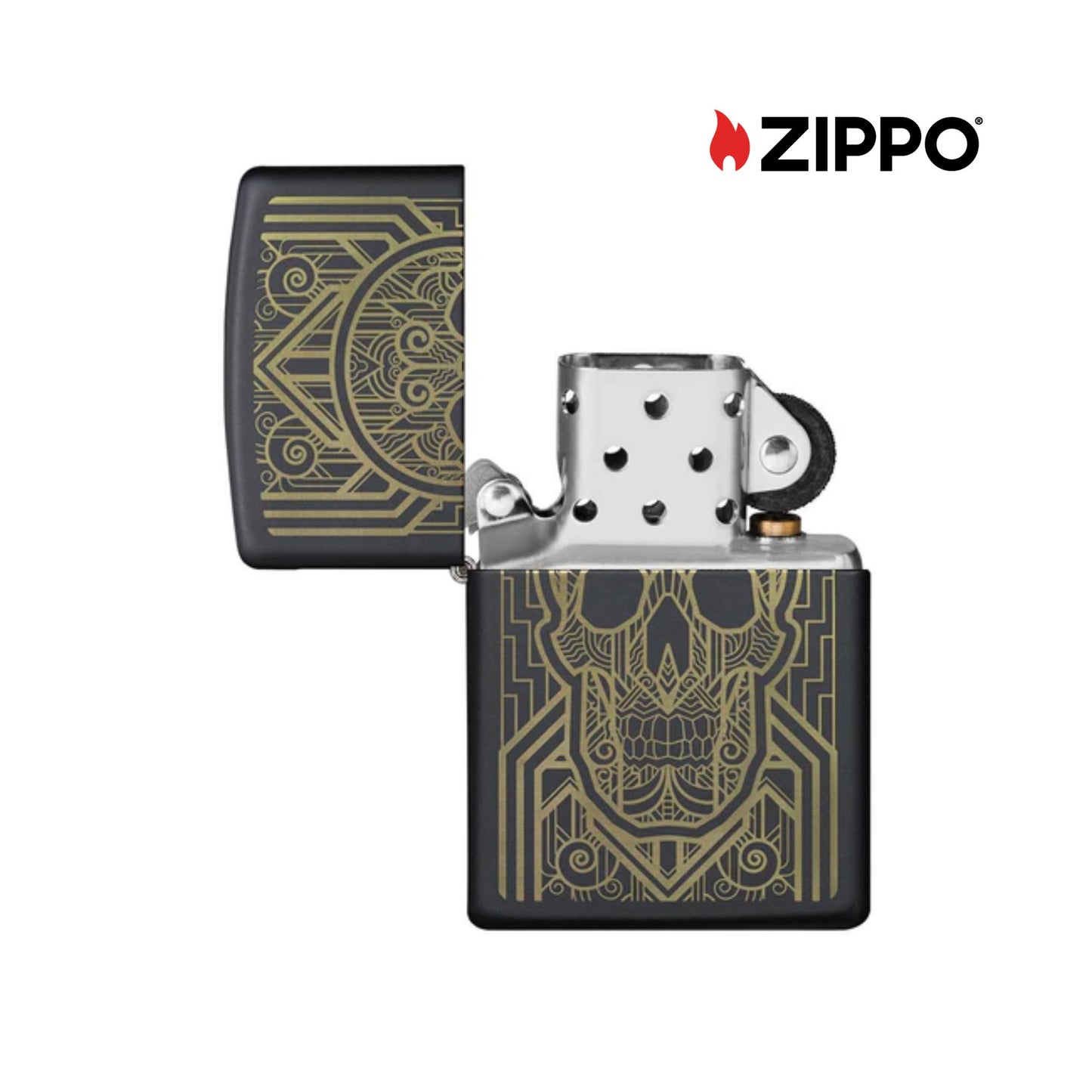 ZIPPO Art Deco Skull Design Windproof Lighter