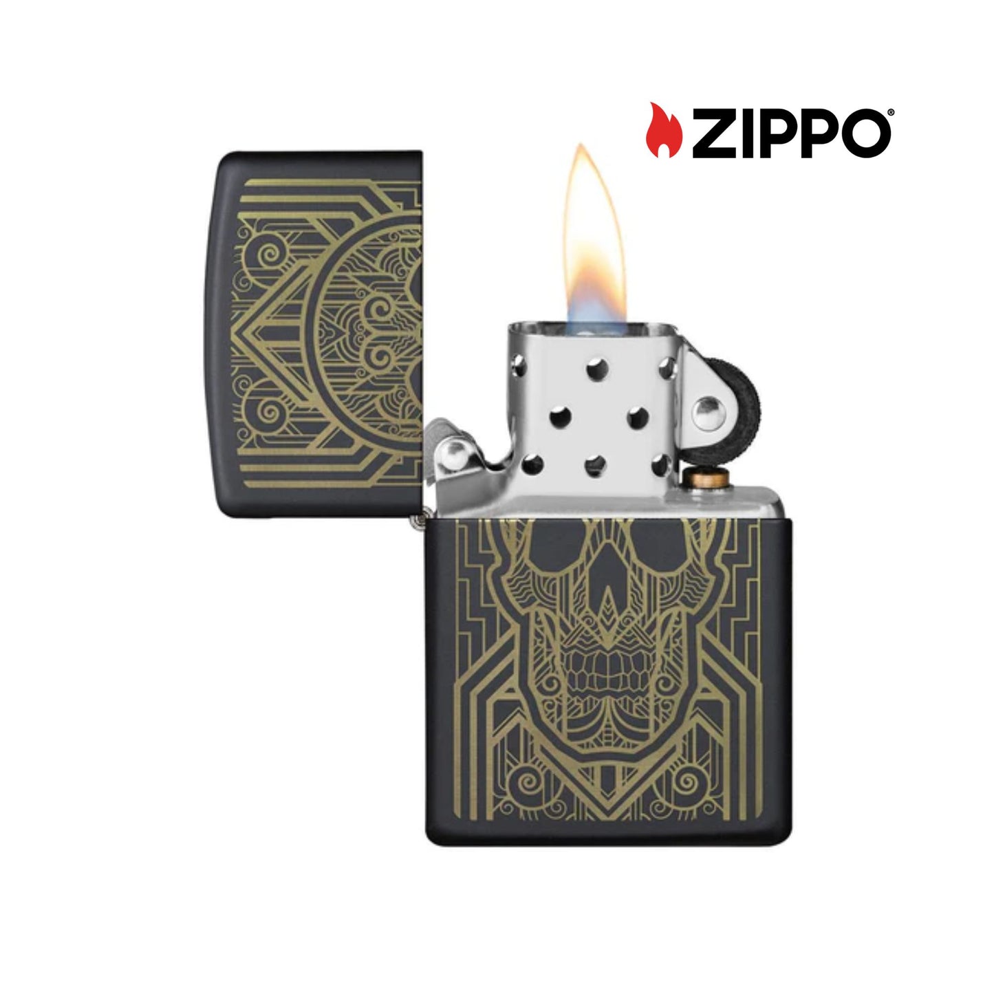 ZIPPO Art Deco Skull Design Windproof Lighter