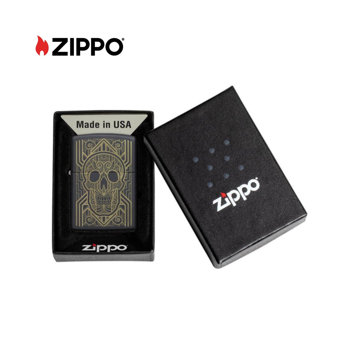 ZIPPO Art Deco Skull Design Windproof Lighter