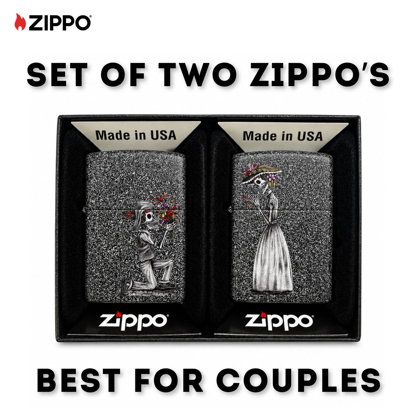 Zippo Couple Lighter For Gift - Set of 2