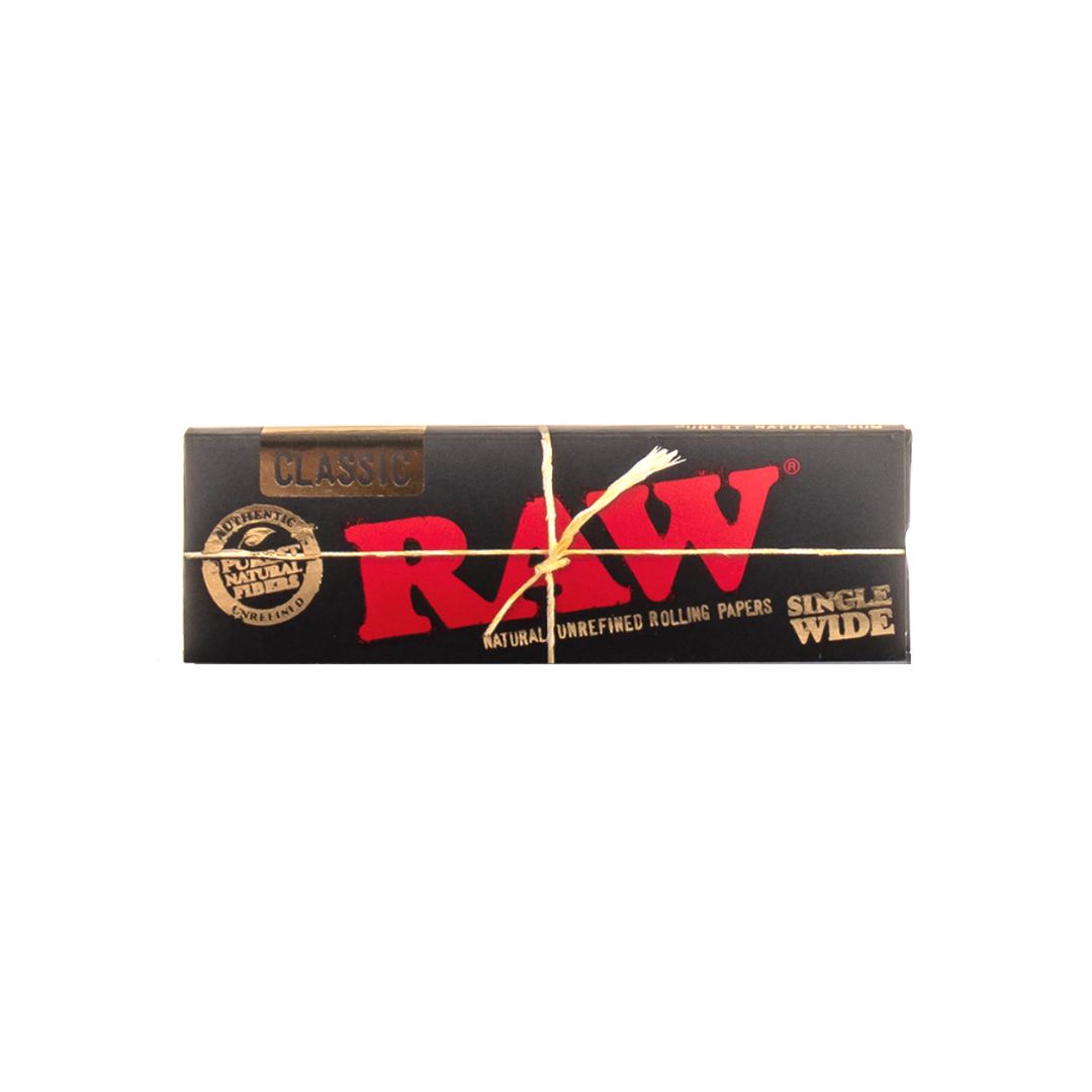 RAW Black Single Wide Size Rolling Papers-50 leaves - HighJack