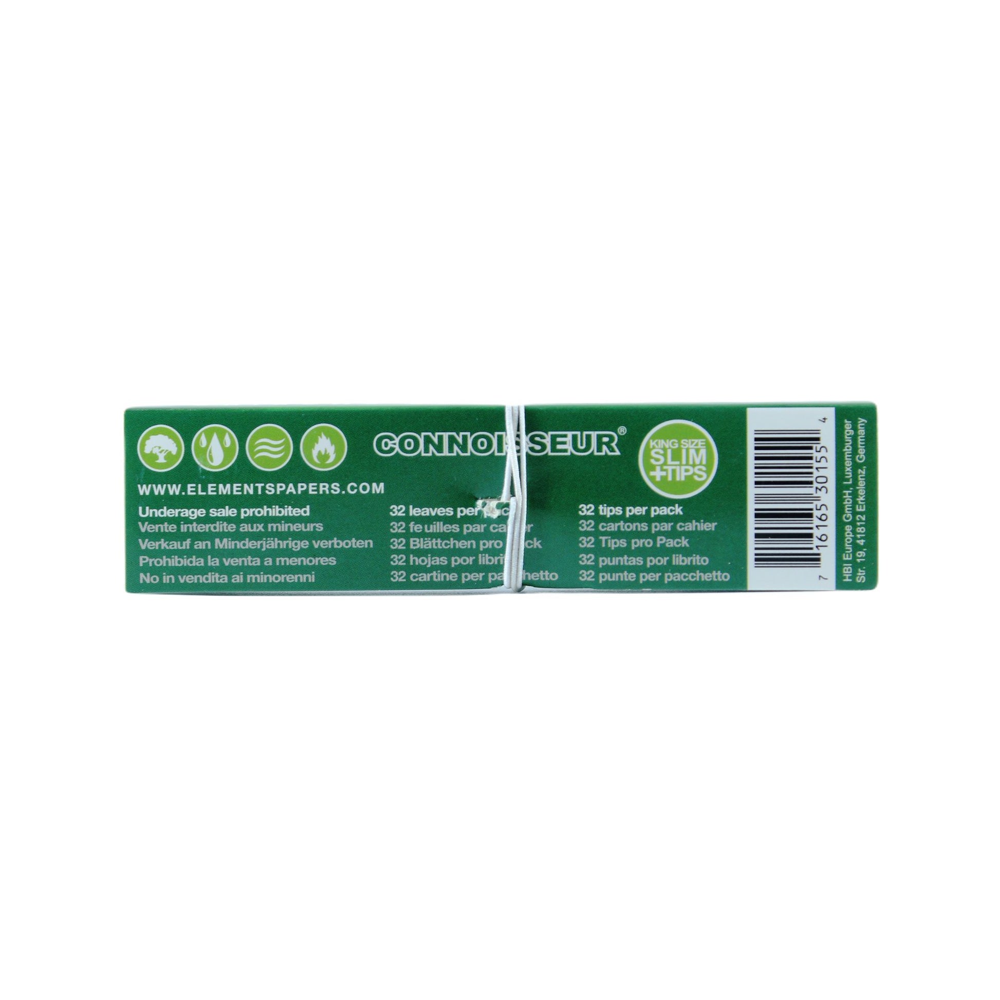 ELEMENTS Green Connoisseur Rolling Papers with Tips