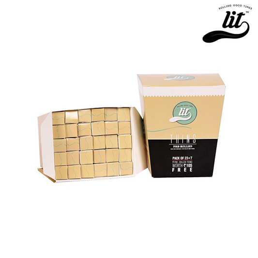 LIT Thins Unbleached and Pure Rice Rolling Papers-30 Slim Cones - HighJack