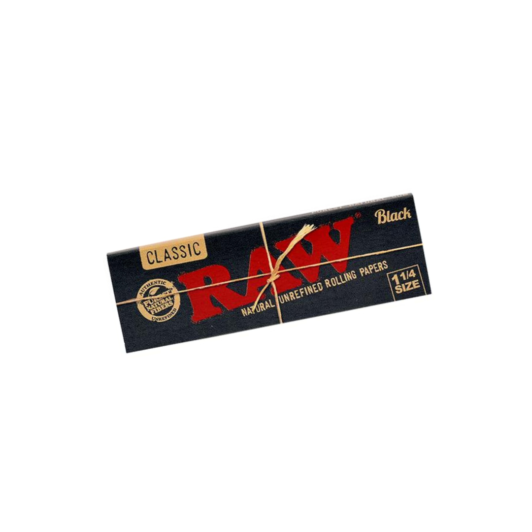 RAW BLACK Rolling Paper-1 1/4th Size - HighJack