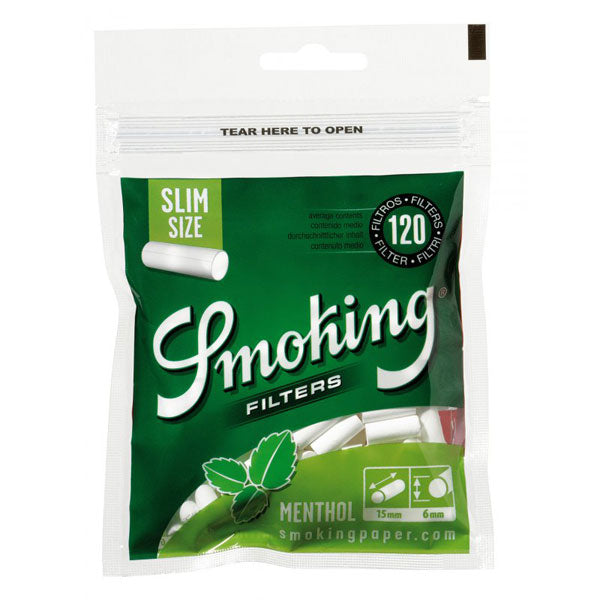SMOKING Menthol Cotton Filters 6mm x 15mm-Pack of 120 | HighJack