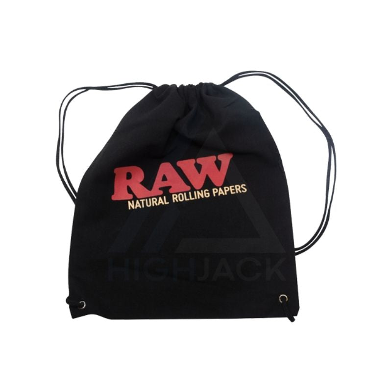 RAW Drawstring Backpack Bag Black
