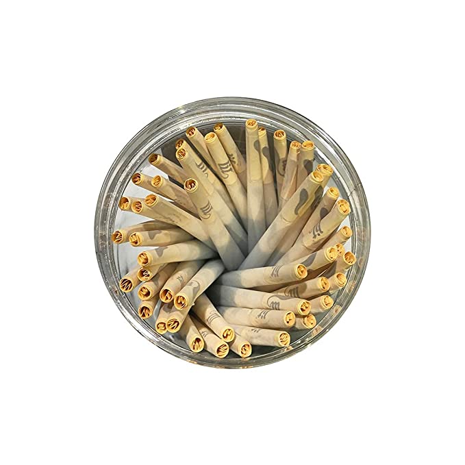 LIT Pyramid Unbleached Party Jar of 50 King Size White Pre Rolled Cones-50 Cones - HighJack