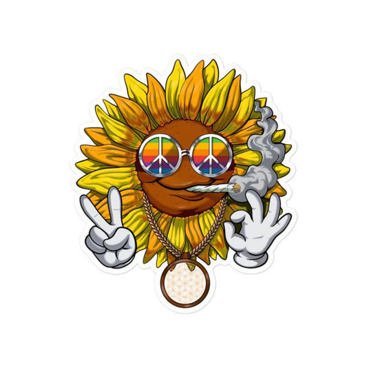 STONED SUNFLOWER Premium Matte Finish Sticker