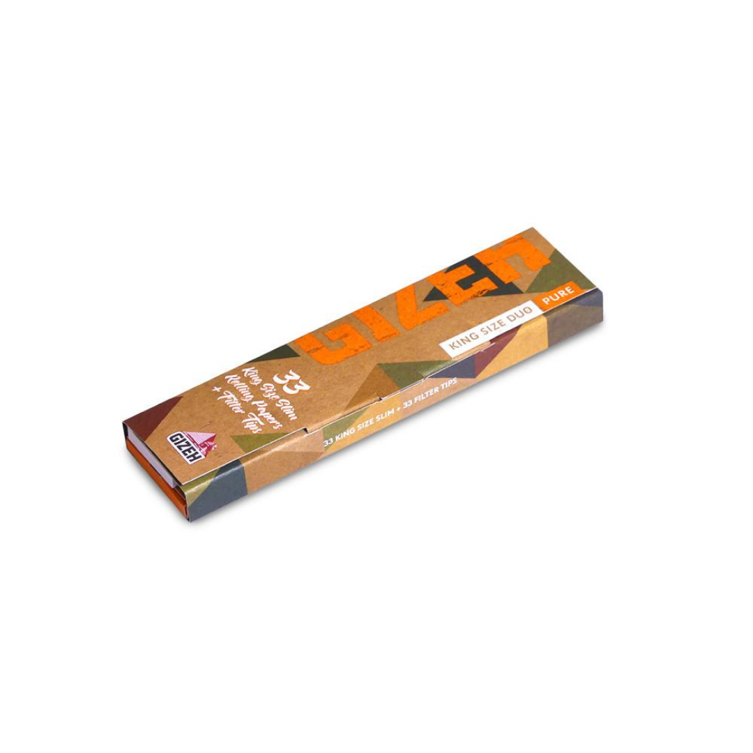 Gizeh Pure Rolling Papers with Tips-King Size Duo - HighJack