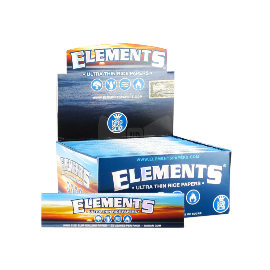 ELEMENTS Ultra Thin Rice Paper King Size Slim-Full Box - HighJack