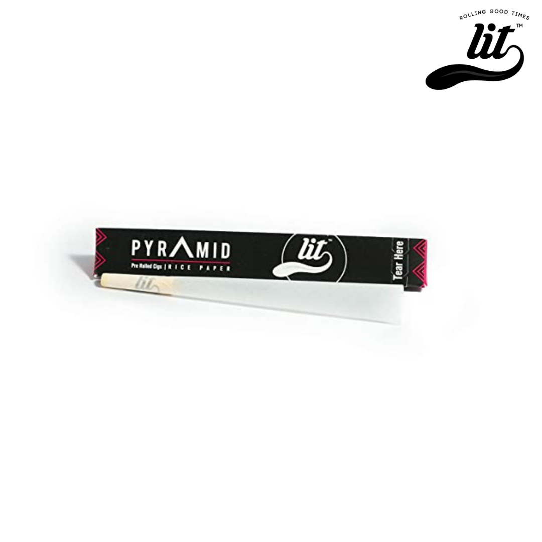 LIT Pyramid Unbleached White Pre-Rolled Cone-62 cones - HighJack