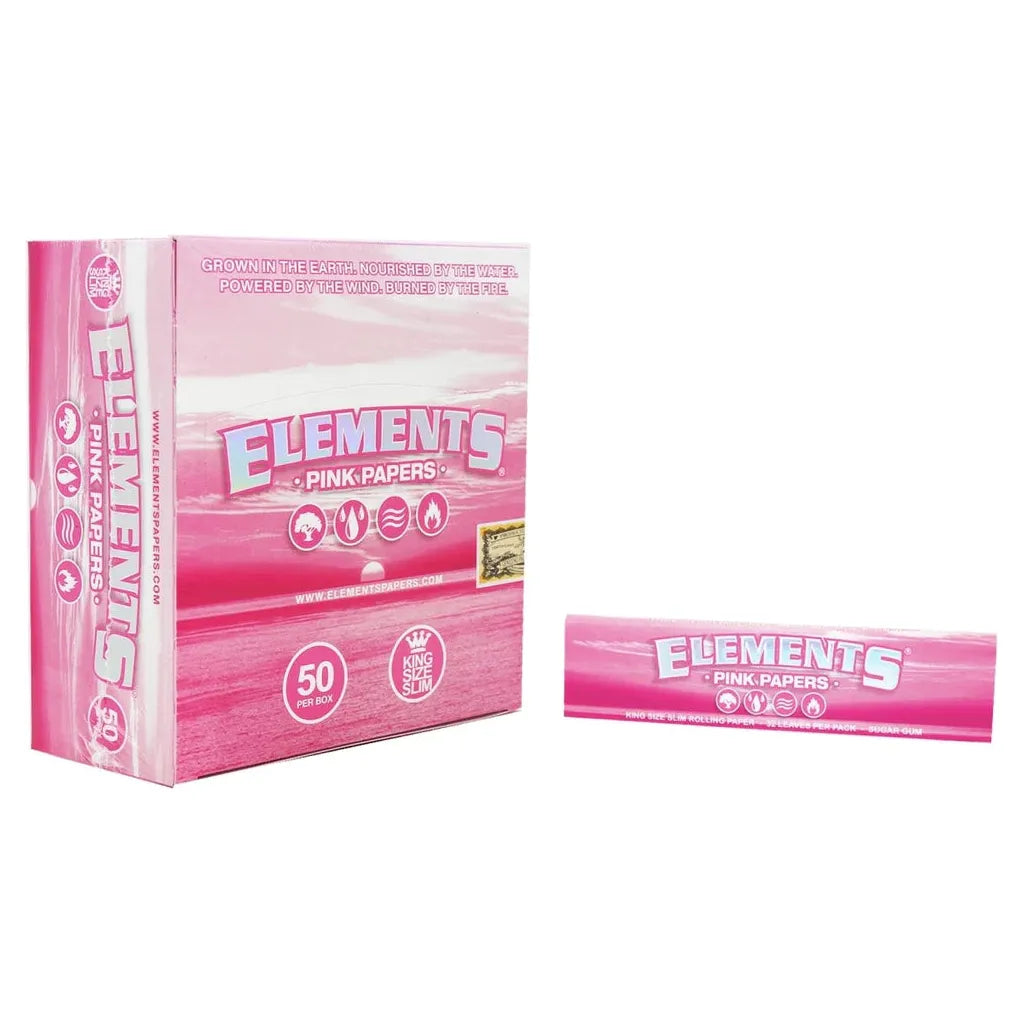 ELEMENTS Pink King Slim Size Rice Papers | HighJack India