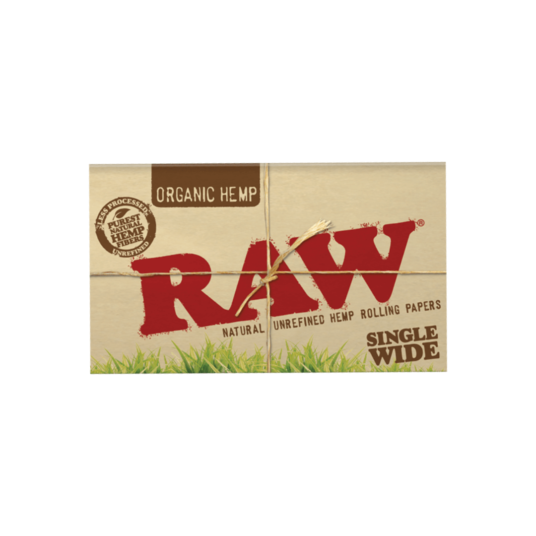 RAW Organic Single Wide Size Rolling Papers-100 leaves - HighJack