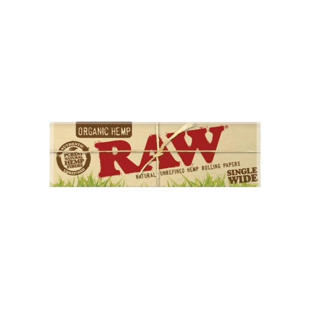 RAW Organic Single Wide Size Rolling Papers-50 leaves - HighJack