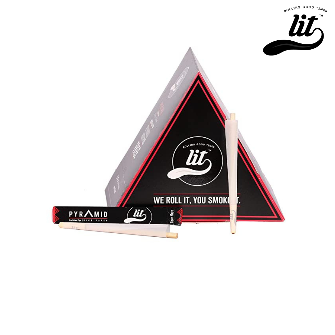 LIT Pyramid Unbleached White Pre-Rolled Cone-62 cones - HighJack